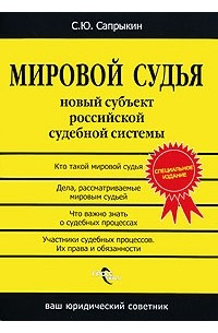 Сергей Сапрыкин - Мировой судья. Новый субъект российской судебной системы