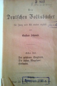 Gustav Benjamin Schwab - Die deutschen Volksbücher