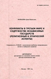 Дина Малышева - Конфликты в третьем мире и содружестве независимых государств. Религиозный и этнический аспекты