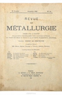  - Revue de metallurgie. № 12, 1906 г.