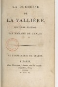La Duchesse de la Vallière