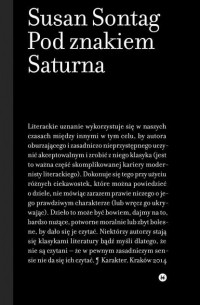 Susan  Sontag - Pod znakiem Saturna