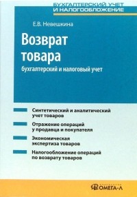 Невешкина Елена Владимировна - Возврат товара: бухгалтерский и налоговый учет