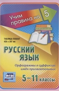  - Русский язык. Орфограммы в суффиксах имен прилагательных. 5-11 классы. Таблица-плакат