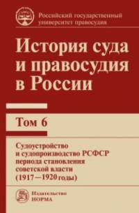 Владимир Сырых - История суда и правосудия в России. Судоустройство и судопроизводство РСФСР периода становления советской власти (1917—1920 годы). Том 6