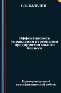 Эффективность управления персоналом предприятия малого бизнеса