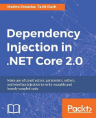  - Dependency Injection in .NET Core 2.0: Make use of constructors, parameters, setters, and interface injection to write reusable and loosely-coupled code