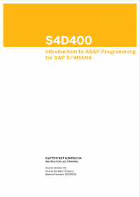 SAP - S4D400 - Introduction to ABAP Programming for SAP S4HANA