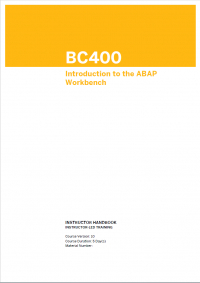 SAP - BC400 - Introduction to the ABAP Workbench