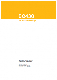 SAP - BC430 - ABAP Dictionary