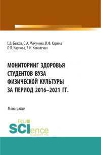  - Мониторинг здоровья студентов вуза физической культуры за период 2016-2021 годы. (Аспирантура, Бакалавриат, Магистратура). Монография.